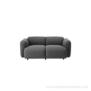 Contemporary Wooden Legs Two Seater Fabric Sofa